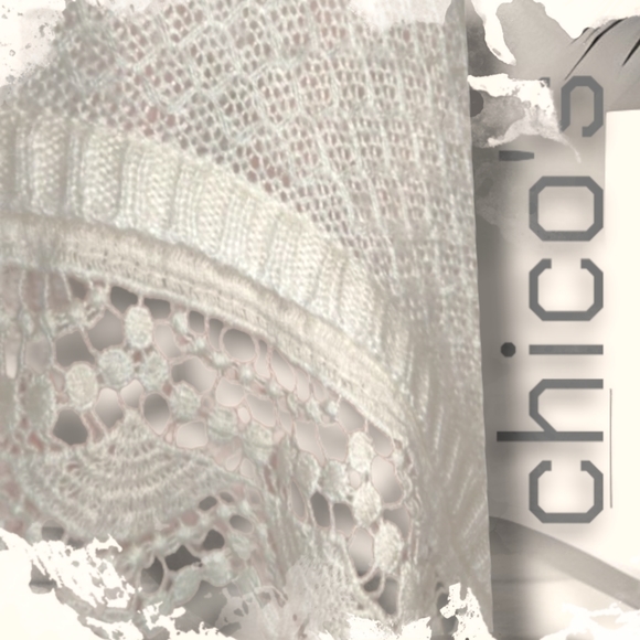 Chico's  Ivory sweater L sz 2 - Picture 4 of 13